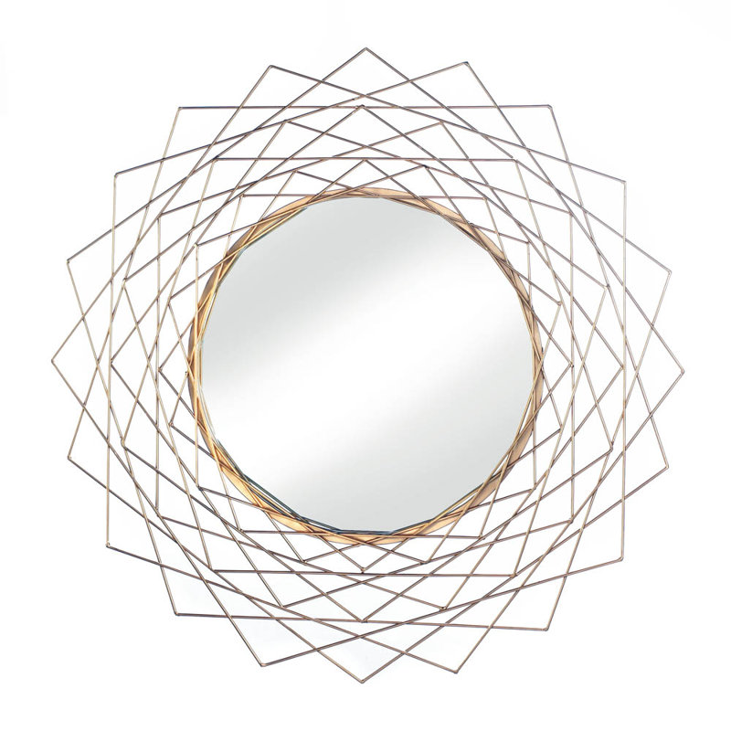 Wrought Studio Golden Geometric Wall Accent Mirror